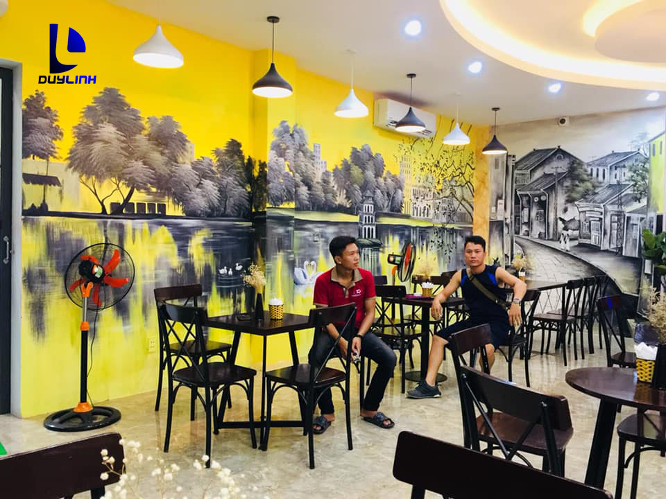 Vẽ tranh tường 3D nhà hàng cùng khu liên hợp thể thao Phú Lý, Hà Nam