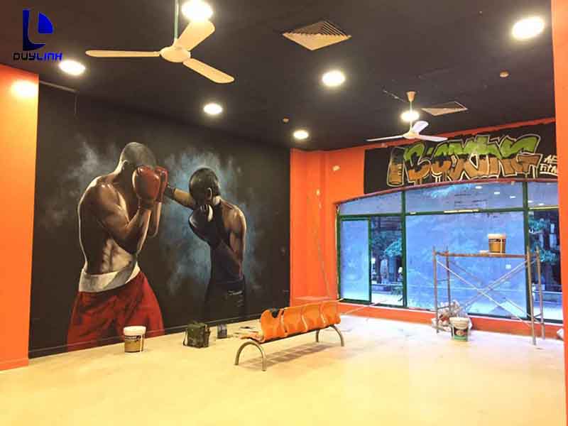Vẽ tranh tường 3D quán cafe Lý Sơn-Ngọc Thụy-Long Biên