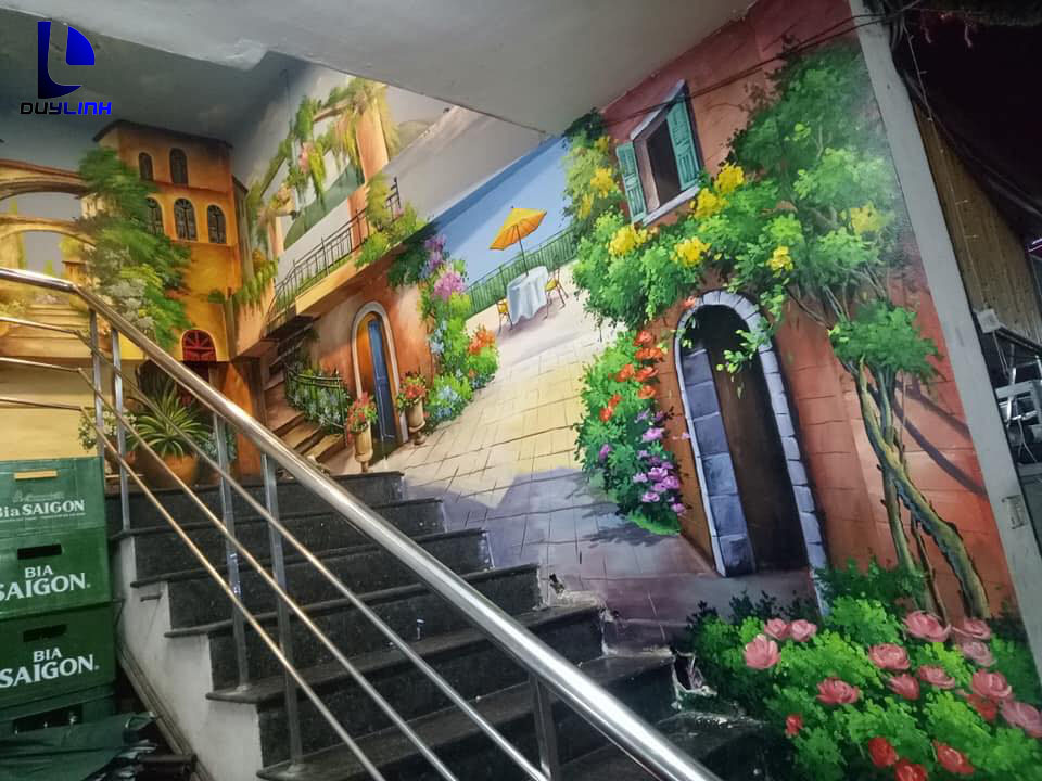 Vẽ tranh tường 3D nhà hàng Phú Diễn, Hà Nội 5