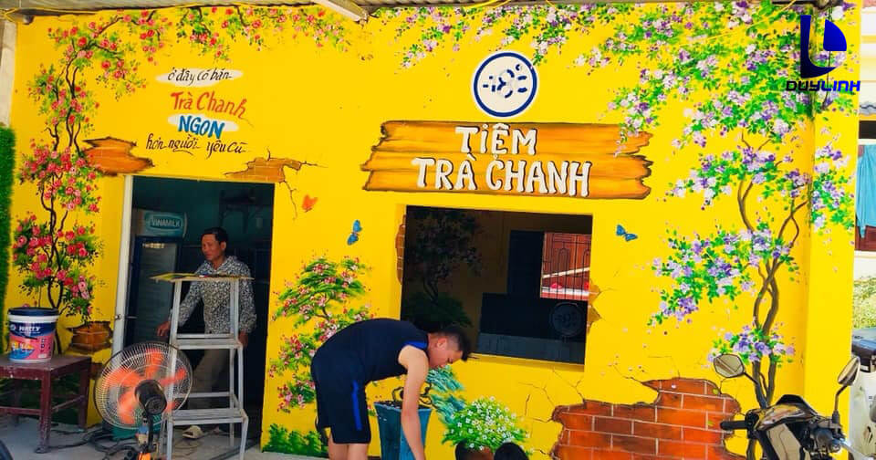 Công trình vẽ tranh tường 3D tại quán trà chanh Định Thành – Yên Định – Thanh Hoá ảnh 2