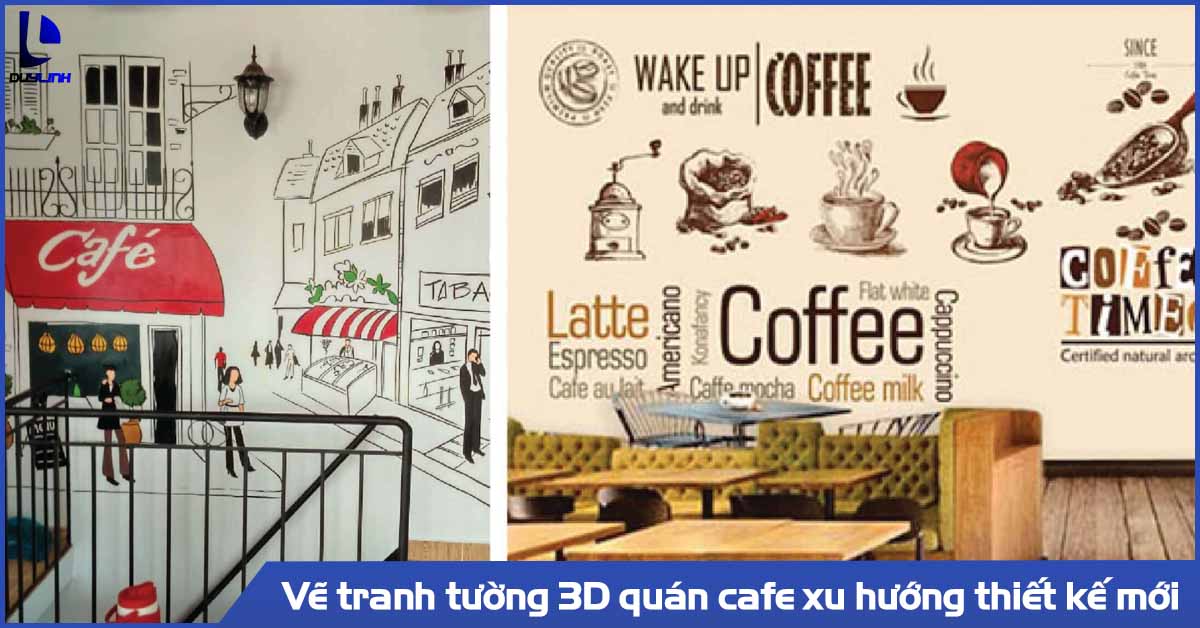 Vẽ tranh tường 3D quán cafe xu hướng thiết kế mới