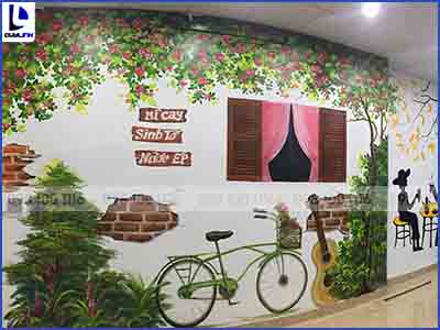 Vẽ tranh tường quán mì cay tại Phủ Lý - Hà Nam